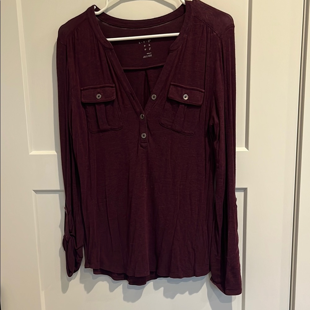 A New Day Buttoned Relaxed Blouse